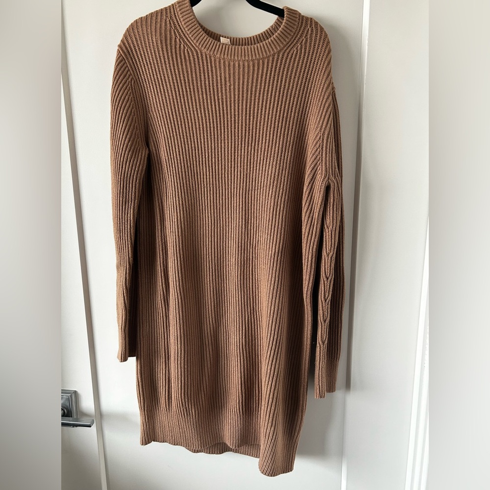 Michael Kors Knit Sweater Midi Dress - Tan
